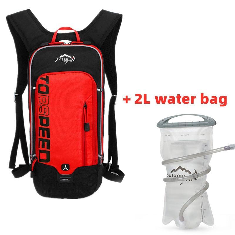 INOXTO 6L Cycling Bag Men's Women Riding Waterproof Breathable Bicycle - Red Backpack with 2 L water bag  - Pogo Cycles