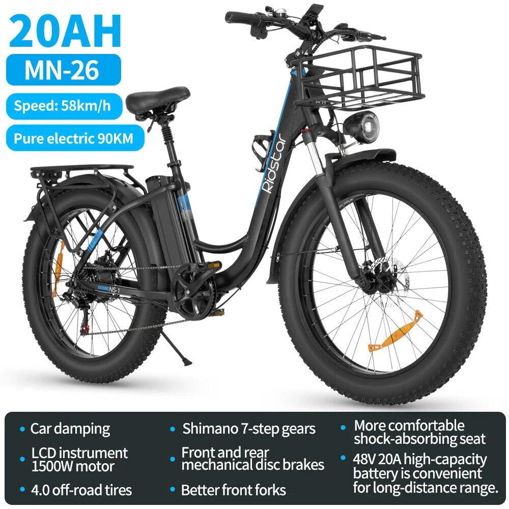Ridstar MN26 Electric Bike with specifications in the image.