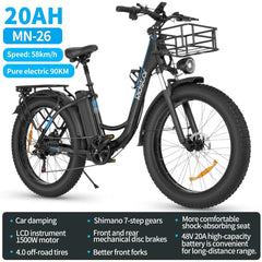Ridstar MN26 Electric Bike with specifications in the image.
