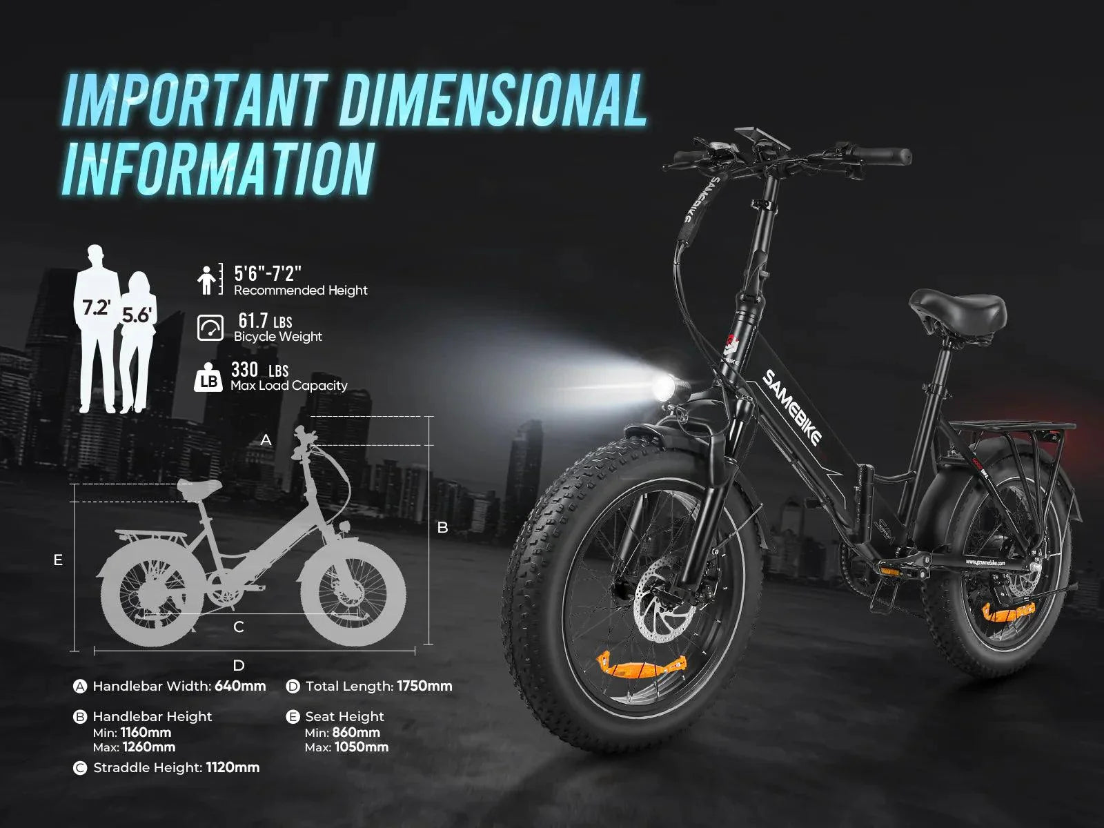 Samebike LOTDM200-II Electric Bike - Letscycle UK